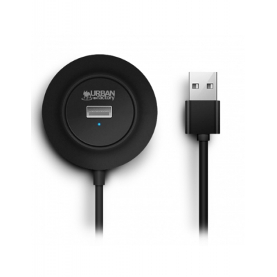 Urban Factory Minee HUB 4 en 1 - USB-A Macho - 4xUSB-A Hembra - Color Negro