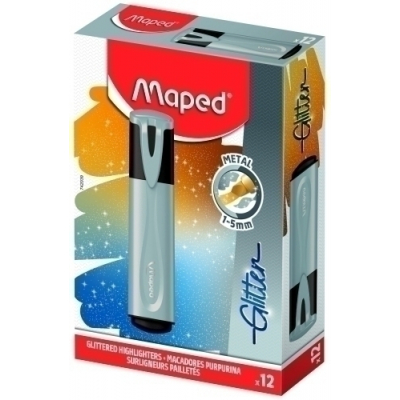 ROTUL. FLUOR MAPED GLITTER PLATA