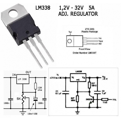 Circuito Integrado Regulador 1.2-37V 5Amp TO220 LM338T/NOPB