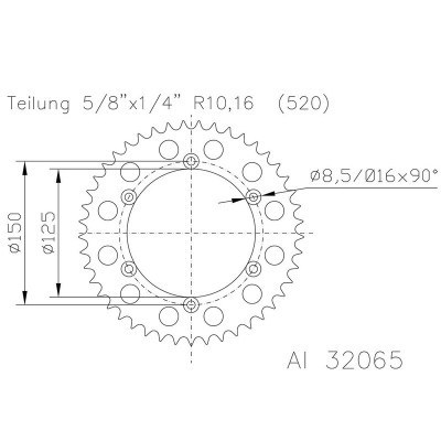 Corona ESJOT Aluminio 51-32065-51 dientes 51-32065-51