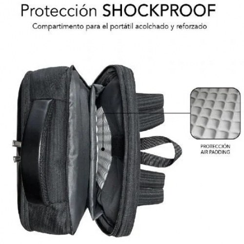 Mochila Subblim Business V2 AP Backpack para Portátiles hasta 15.6/ Puerto USB/ Negra