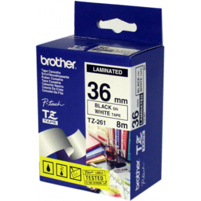 TZ-261 cinta para impresora de etiquetas Negro sobre blanco