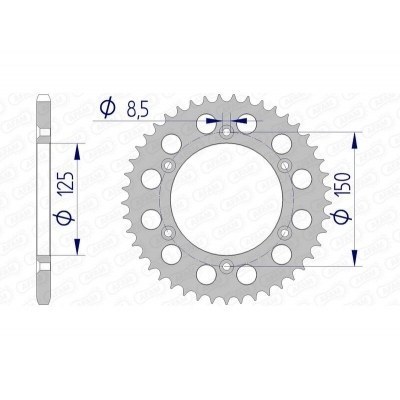 Corona AFAM aluminio 72304 - Paso 520 72304N-45