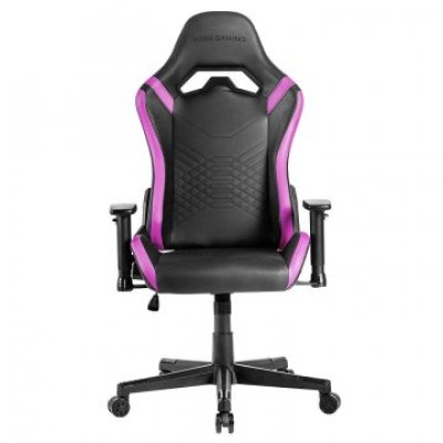 SILLA GAMER MARS GAMING MGCPROBP NEGRA CON DETALLE VIOLETAS BRAZOS REGULABLES EN ALTURA RECLINABLE 1