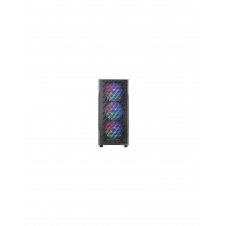 Mars Gaming MC-GEO, Caja Gaming ATX, 4x Ventiladores FRGB Rainbow 12cm, Panel Frontal Mesh Geométrico, Ventana Lateral Cristal Templado, Semitorre PC