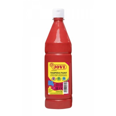 Jovi Tempera Paint Tempera Liquida 1000ml - Base Agua - Lista para Usar - Alto Poder Cubriente - Secado Rapido - Excelente Rendimiento - Facil Aplicacion - Color Rojo Bermellon