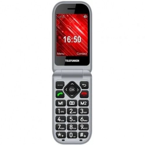 Teléfono Móvil Telefunken S450 para Personas Mayores/ Rojo
