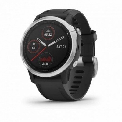 Smartwatch Garmin Fénix 6S/ Notificaciones/ Frecuencia Cardíaca/ GPS/ Plata y Negro