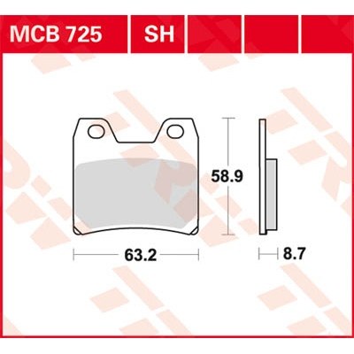 Pastillas de freno metal sinterizado SV TRW MCB725
