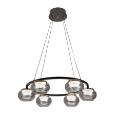 Colgante Pompeya 6l Negro 42w 3000-4000-6000k C/remoto Y Reg.intensidad 3780lm Regx67x67 Cm