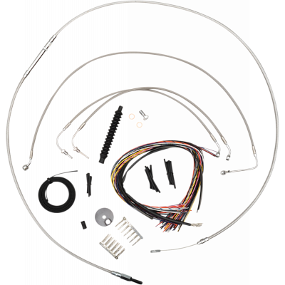 Kit completo de cable de manillar/línea de freno en acero inoxidable trenzado LA CHOPPERS LA-8155KT2-13