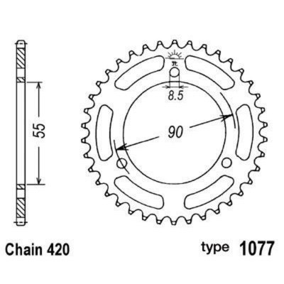 B1 Steel Standard Rear Sprocket - 420 JBF430S00B