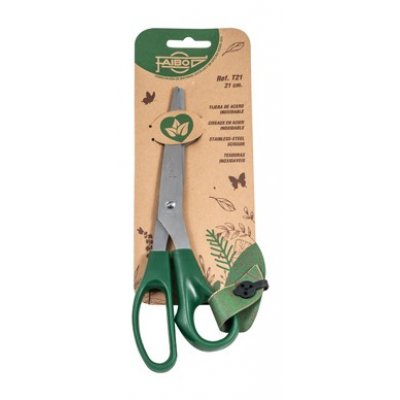 Faibo Tijeras de Oficina 21cm - Acero Inoxidable - Empuñadura Ergonomica - Punta Roma - Color Verde Oscuro