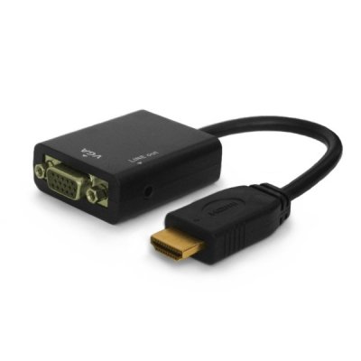 CL-23 adaptador de cable de vídeo 0,5 m VGA (D-Sub) HDMI tipo A (Estándar) Negro