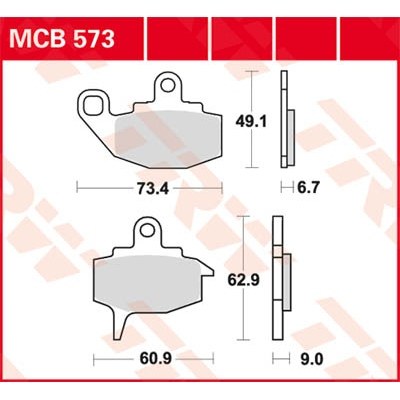 Pastillas de freno metal sinterizado SV TRW MCB573