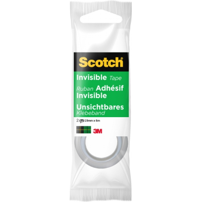 Scotch Magic Pack de 2 Cintas Adhesivas Invisible - 19mm x 6m - Color Transparente