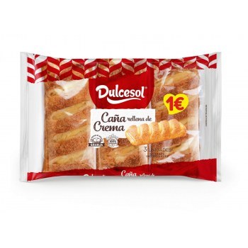 Dulcesol Caña Rellena Crema 3U 150Grs