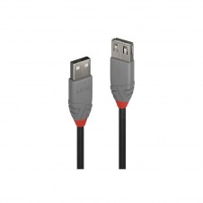 Lindy 36702 cable USB 1 m USB 2.0 USB A Negro, Gris