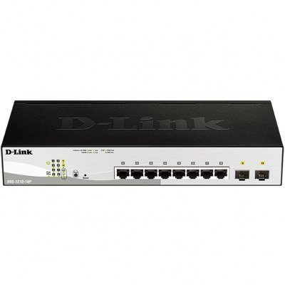 Switch d - link 8 puertos 10 - 100 - 1000 poe gestionable +2 ptos sfp layer2 smartiii