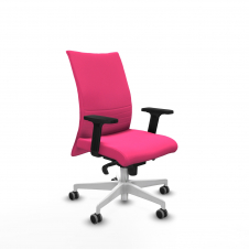 Piqueras y Crespo Albacete confidente sincro similpiel rosa brazos 2D base blanca ruedas 65mm engomadas