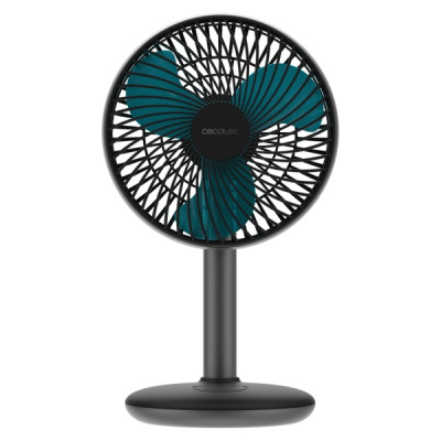 Cecotec EnergySilence 4000 Portable Desk Dark Ventilador de Sobremesa Inalabrico - 4000mAh - Tactil - 4 Velocidades - Inclinacion Ajustable - Modo Brisa Natural - Cable Micro-USB - Color Negro
