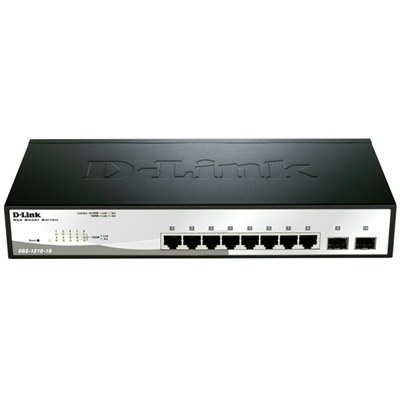 SWITCH SEMIGESTIONABLE D-LINK DGS-1210-10/E 8P GIGA + 2P GIGA COMBO RACK