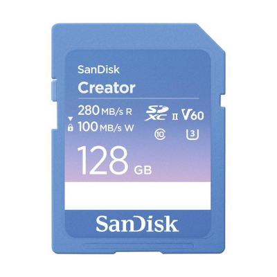 Tarjeta memoria secure digital sdxc 128gb sandisk creator v60 clase 10 uhs - ii u3