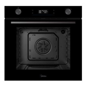 Horno pirolítico Midea MBOG2-E6P90(BK), 70 litros, 3200 W, mandos escamoteables, panel táctil, guías telescópicas, 4 cristales, clase A+, negro