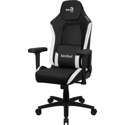 Silla gaming aerocool crown negra - blanco