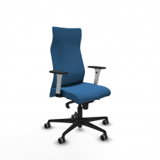 Piqueras y Crespo Albacete direcci?n sincro similpiel azul claro brazos 1D blancos base nailon ruedas 65 engomadas