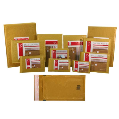 Bismark Bolsa Acolchada Kraft Nº12 120x215mm - Recubrimiento Interno de Laminas de Burbuja de Aire - Cierre Autoadhesivo - Ideal para Envios con Alta Proteccion