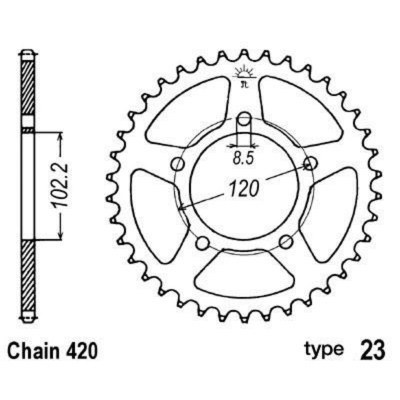 B1 Steel Standard Rear Sprocket - 420 JBFR10S00B