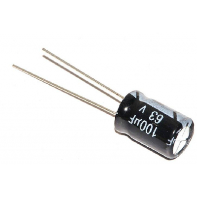 Condensador Electrolítico RADIAL 100uF 63Vdc 105ºC