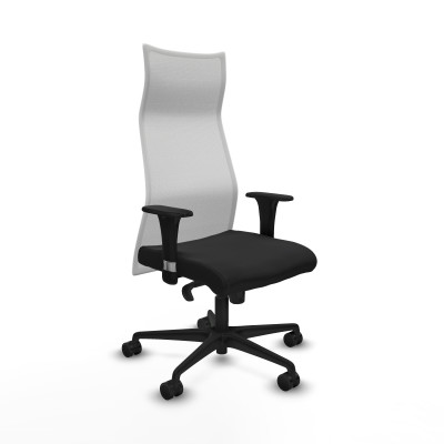 Albacete malla XL sincro malla blanca similpiel negro brazos 1D base nailon ruedas 65mm nailon