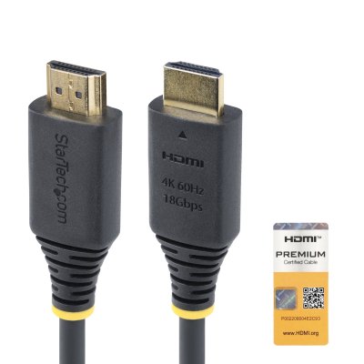 Cable HDMI Premium Certificado de Alta Velocidad de 50cm - 4K 60Hz - 144Hz - UHD - HDR10/HDCP 2.2/ARC - 18Gbps - Cable HDMI 2.0 para Monitor o TV - Recubrimiento TPE