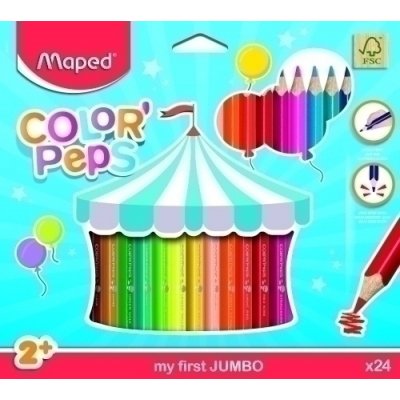 LAPICES COLOR MAPED COLOR PEPS JUMBO 24 - Pack de 12 unidades