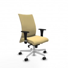 Piqueras y Crespo Albacete confidente sincro similpiel crema brazos 1D base blanca ruedas 65 mm nailon