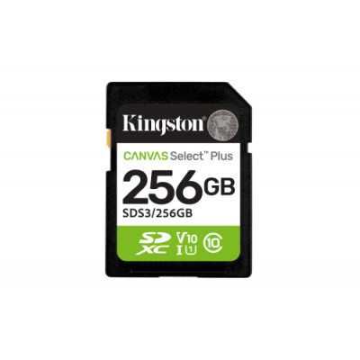 Kingston Technology 256 GB SDXC Canvas Select Plus Gen3 150 MB/s C10 UHS-I U1 V10