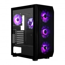 GABINETE GAME FACTOR ATX-E 5 VEN ARGB CTEMP NEGRO CSG400 5 FAN INCL