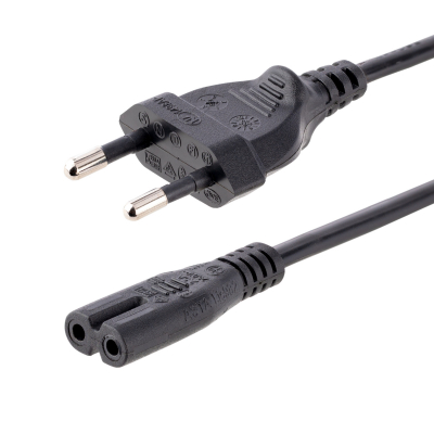 Cable de 1m de Alimentación para Portátiles, Enchufe UE a C7, 2,5A 250V, 18AWG, Cable de Repuesto para Cargador de Portátiles, Cable para Impresoras, Cable para Europa, UL