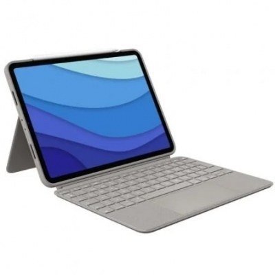 Funda con Teclado Logitech Combo Touch para Tablets Apple Ipad Pro 12.9/ Compatibilidad según Especificaciones/ Marrón Arena