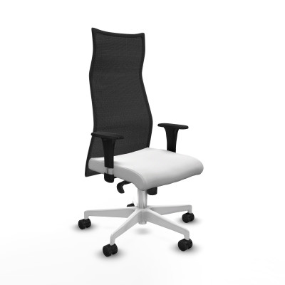 Albacete malla XL sincro malla negra bali blanco brazos 1D base blanca ruedas 65mm nailon