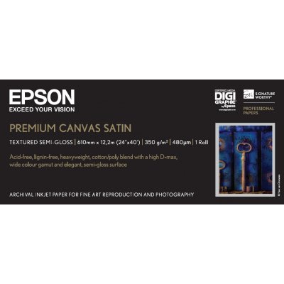 Epson GF Papel Premium Canvas Satin, 24&quot x 12.2m, 350g/m2