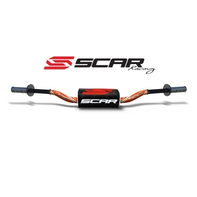 Manillar SCAR O² Ø28,6mm KTM, HVA de aluminio, naranja, morcilla negra S9151OR-BK