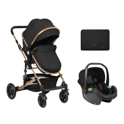 Carrito de bebé Kikkaboo 3 en 1 asiento transf. Amaia Negro