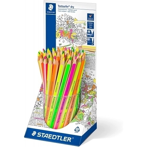 Staedtler Textsurfer Dry 128 64 Expositor de 48 Lapices Marcadores de Colores - Diseño Ergonomico - Colores Surtidos