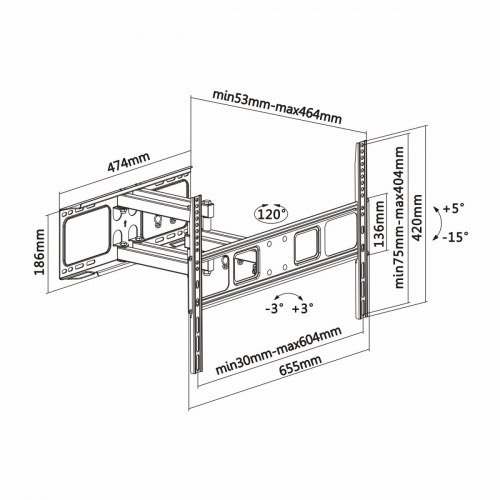 Aisens - Soporte Eco Giratorio, Inclinable y Nivelable Para Monitor/Tv 37-70 Pulgadas