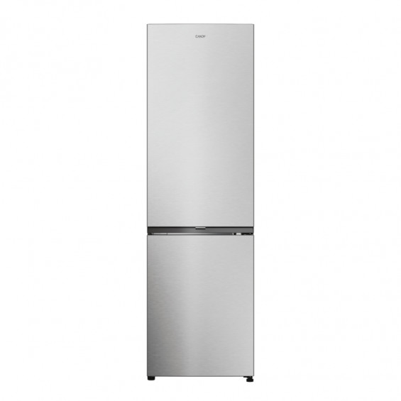 Frigorífico combi Candy CNCQ2T518EX, 182.5 x 54.5 x 60.2 cm, No Frost, clase E, 237 kWh/año, 38 dB, 279 litros, Fresh 0°C, inox