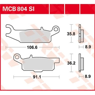 Pastillas de freno sinterizadas offroad serie SI TRW MCB804SI