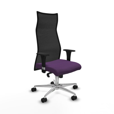 Albacete malla sincro malla negra bali morado brazos 1D base aluminio ruedas 65 mm nailon